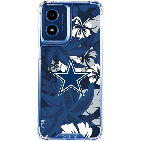 NFL Dallas Cowboys Tropical Print Moto G 5G (2024) Clear Case
