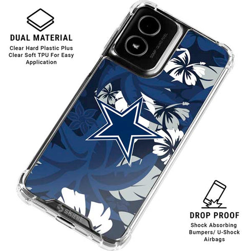 NFL Dallas Cowboys Tropical Print Moto G Power 5G (2024) Clear Case