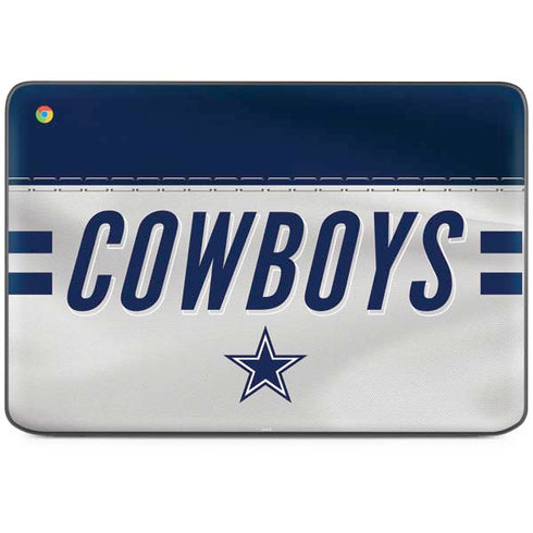 NFL Dallas Cowboys White Striped HP Chromebook Skin