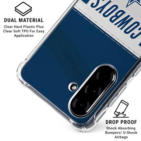 NFL Dallas Cowboys White Striped Galaxy A36 5G Clear Case