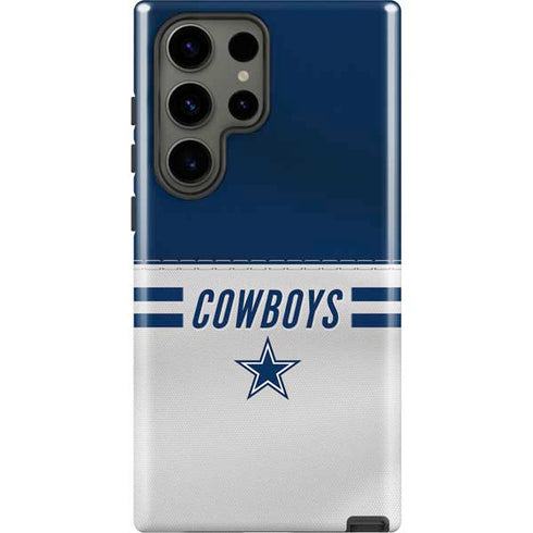 NFL Dallas Cowboys White Striped Galaxy S23 Ultra Pro Case