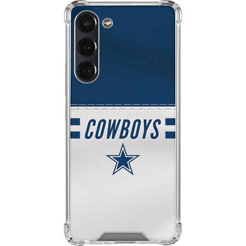 NFL Dallas Cowboys White Striped Galaxy S24 FE Clear Case