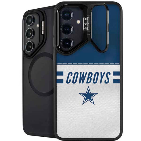 NFL Dallas Cowboys White Striped Galaxy S24 FE Kickstand Case