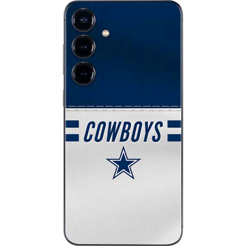NFL Dallas Cowboys White Striped Galaxy S25 Plus Skin