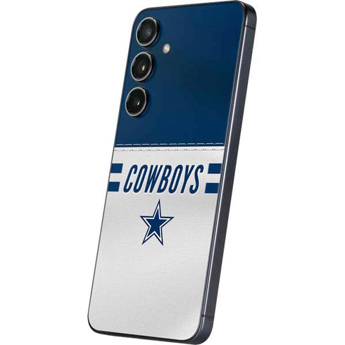 NFL Dallas Cowboys White Striped Galaxy S24 Skin