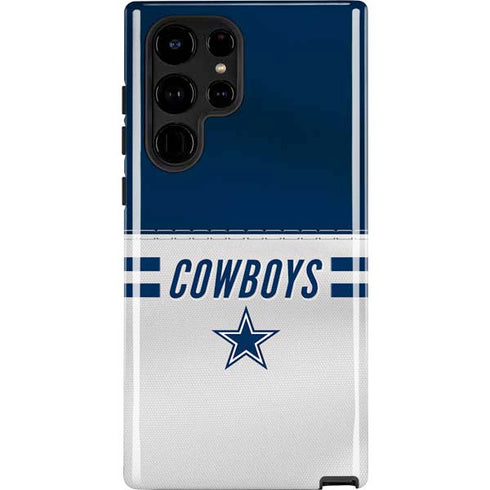NFL Dallas Cowboys White Striped Galaxy S25 Ultra Impact Case