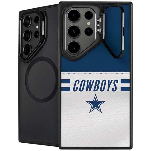 NFL Dallas Cowboys White Striped Galaxy S25 Ultra Kickstand Case