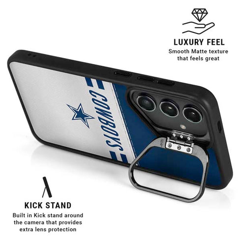 NFL Dallas Cowboys White Striped Galaxy S24 Ultra Kickstand Case