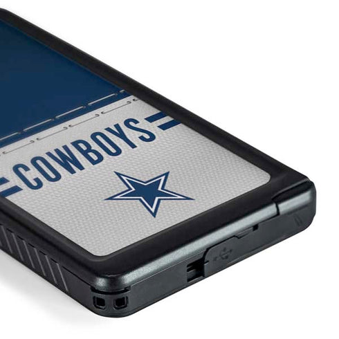 NFL Dallas Cowboys White Striped Galaxy S24 Ultra Waterproof Case