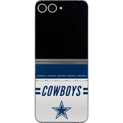 NFL Dallas Cowboys White Striped Galaxy Z Flip6 Skin