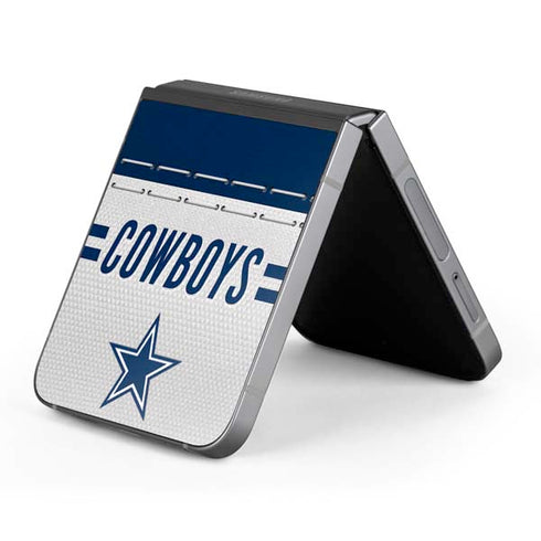 NFL Dallas Cowboys White Striped Galaxy Z Flip6 Skin