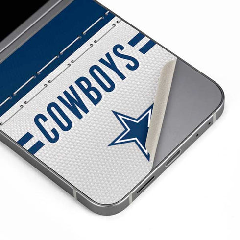 NFL Dallas Cowboys White Striped Galaxy Z Flip6 Skin