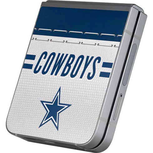 NFL Dallas Cowboys White Striped Galaxy Z Flip6 Skin