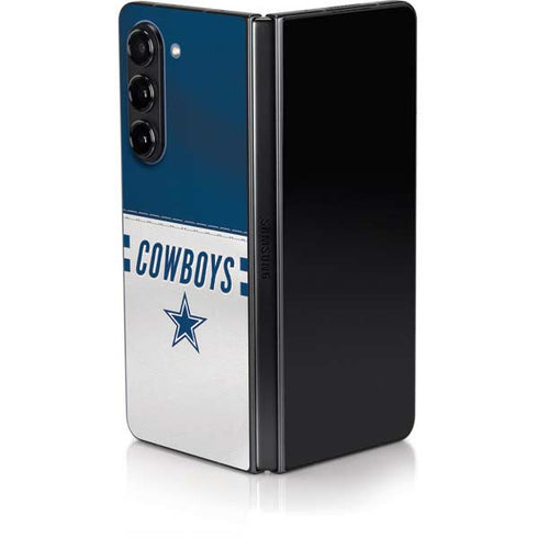 NFL Dallas Cowboys White Striped Galaxy Z Fold5 5G Skin