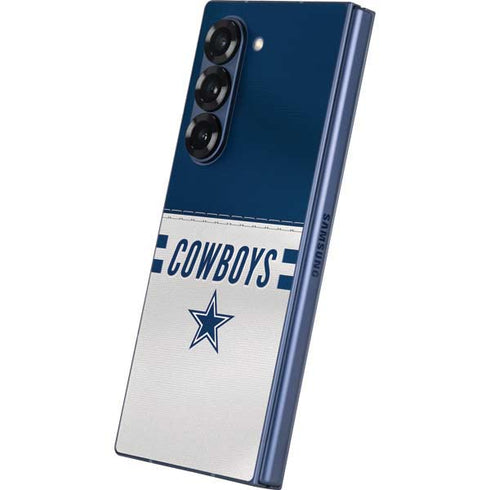 NFL Dallas Cowboys White Striped Galaxy Z Fold6 Skin
