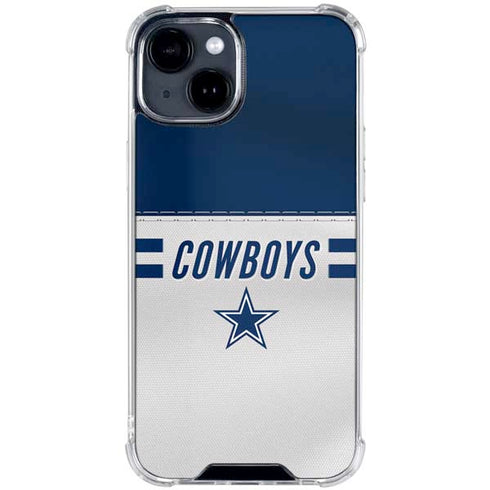 NFL Dallas Cowboys White Striped iPhone 15 Clear Case