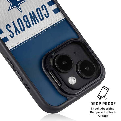 NFL Dallas Cowboys White Striped iPhone 15 Kickstand Case