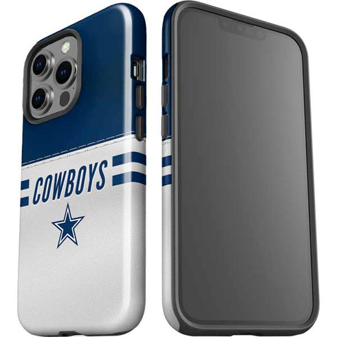 NFL Dallas Cowboys White Striped iPhone 15 Pro Impact Case