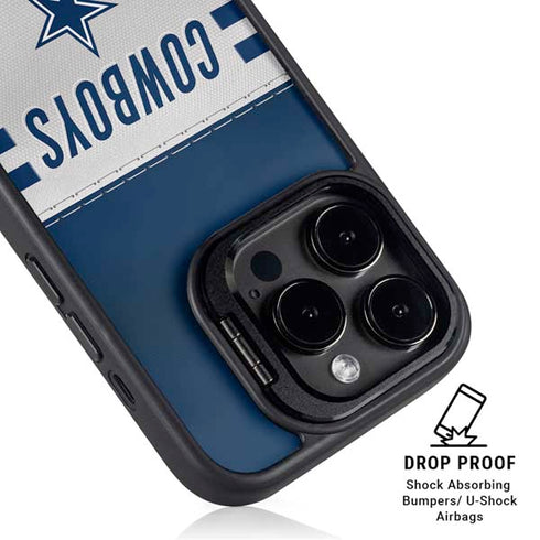 NFL Dallas Cowboys White Striped iPhone 15 Pro Max Kickstand Case