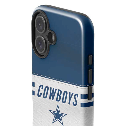 NFL Dallas Cowboys White Striped iPhone 16 Impact Case