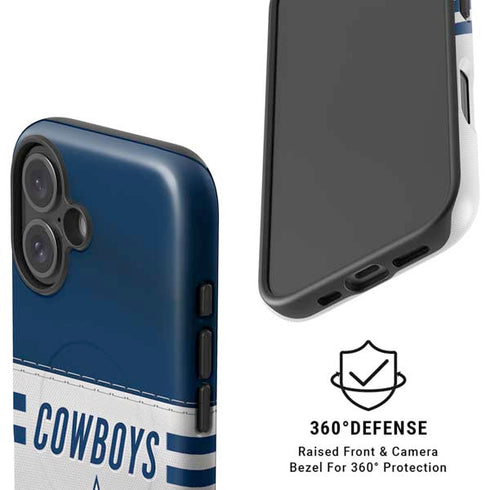 NFL Dallas Cowboys White Striped iPhone 16 Magsafe Impact Case