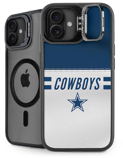 NFL Dallas Cowboys White Striped iPhone 16 Plus Kickstand Case
