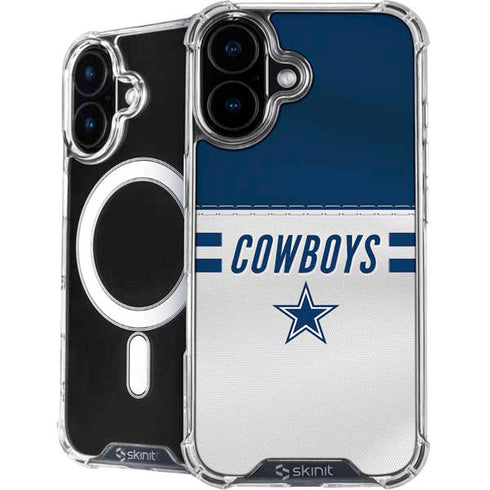 NFL Dallas Cowboys White Striped iPhone 16 Plus MagSafe Case
