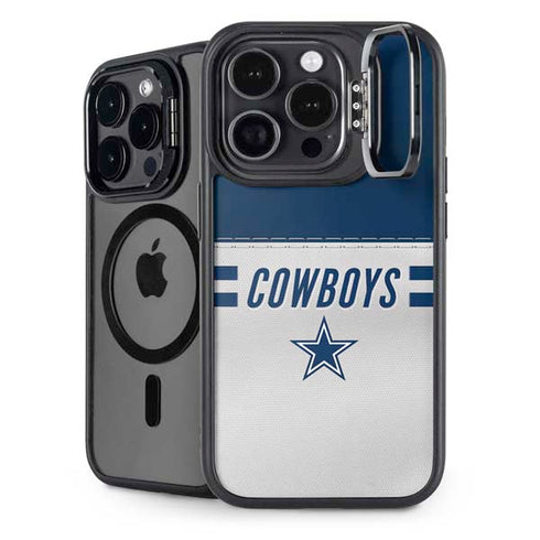 NFL Dallas Cowboys White Striped iPhone 16 Pro Kickstand Case
