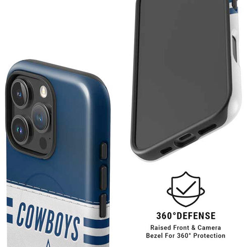 NFL Dallas Cowboys White Striped iPhone 16 Pro Magsafe Impact Case