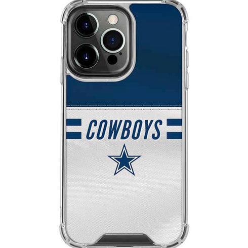 NFL Dallas Cowboys White Striped iPhone 16 Pro Max Clear Case