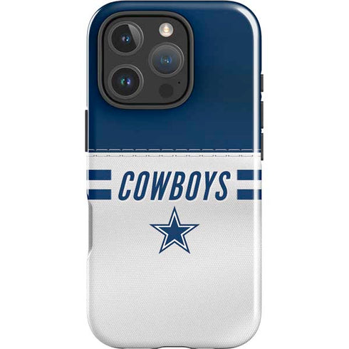 NFL Dallas Cowboys White Striped iPhone 16 Pro Max Impact Case