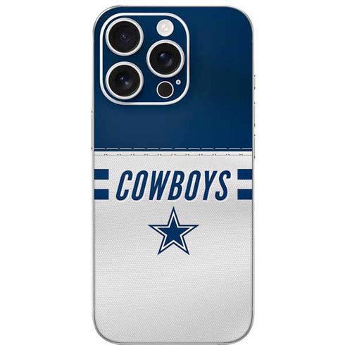 NFL Dallas Cowboys White Striped iPhone 16 Pro Skin
