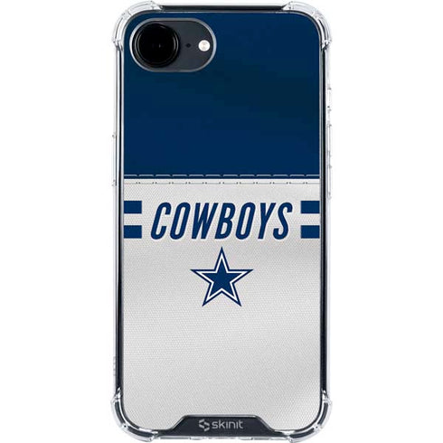 NFL Dallas Cowboys White Striped iPhone 16e Clear Case