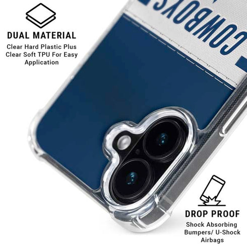 NFL Dallas Cowboys White Striped iPhone 17 Clear Case