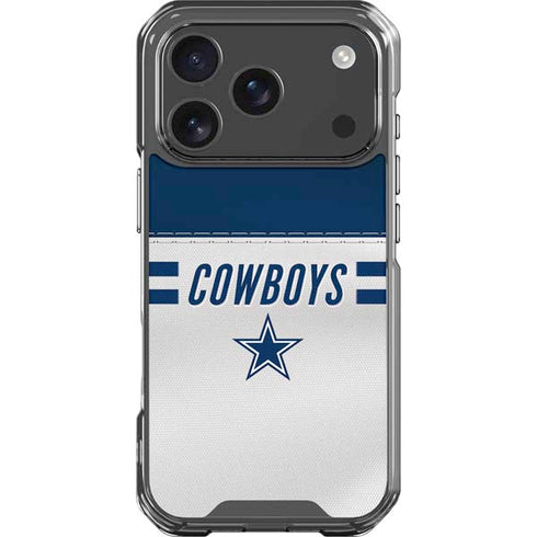 NFL Dallas Cowboys White Striped iPhone 18 Pro Clear Case