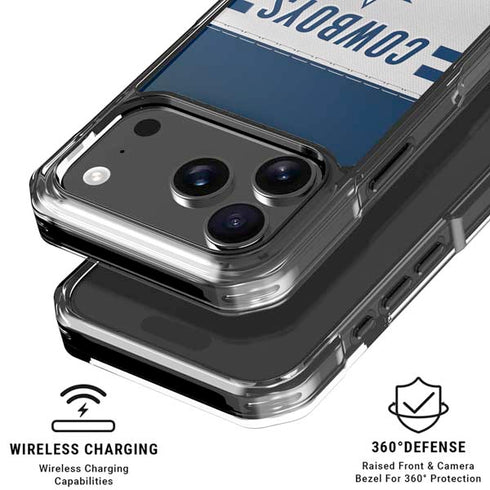 NFL Dallas Cowboys White Striped iPhone 18 Pro Clear Case