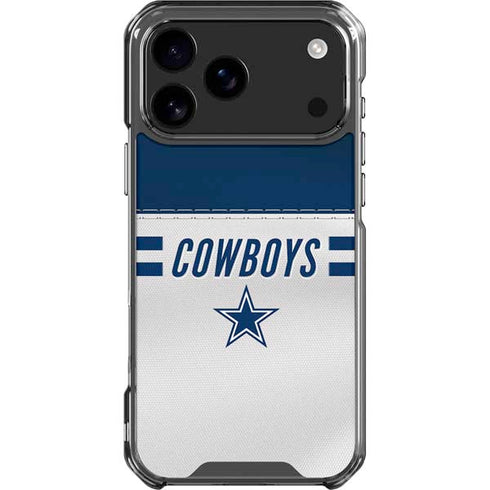 NFL Dallas Cowboys White Striped iPhone 18 Pro Max Clear Case