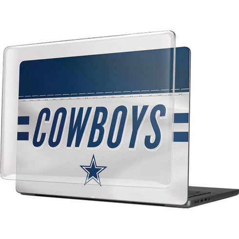 NFL Dallas Cowboys White Striped MacBook Pro 14in (2021-24) Case plus Skin