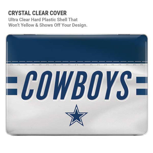 NFL Dallas Cowboys White Striped MacBook Pro 14in (2021-24) Case plus Skin