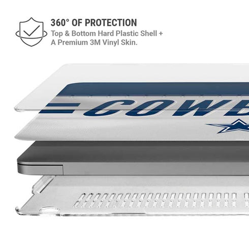 NFL Dallas Cowboys White Striped MacBook Pro 14in (2021-24) Case plus Skin