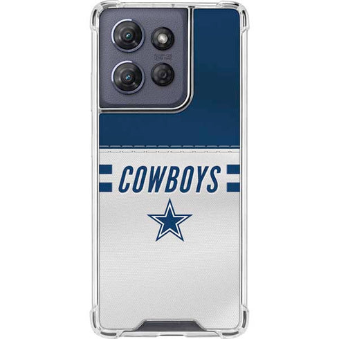 NFL Dallas Cowboys White Striped Moto G 5G (2025) Clear Case