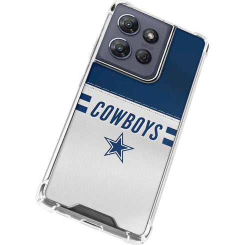 NFL Dallas Cowboys White Striped Moto G 5G (2025) Clear Case