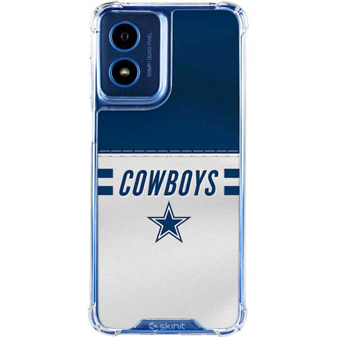 NFL Dallas Cowboys White Striped Moto G 5G (2024) Clear Case