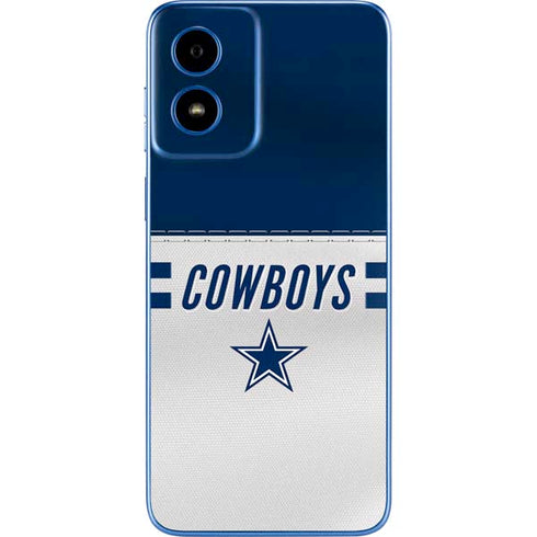 NFL Dallas Cowboys White Striped Moto G Play 4G (2024) Skin