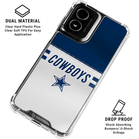 NFL Dallas Cowboys White Striped Moto G Power 5G (2024) Clear Case