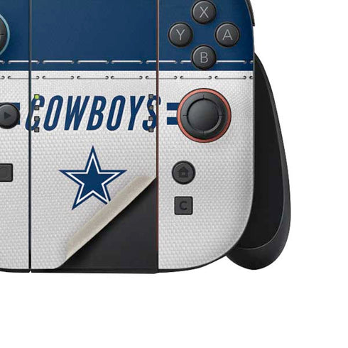 NFL Dallas Cowboys White Striped Nintendo Switch 2 (2025) Joy-Con Controller Skin