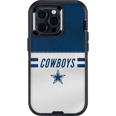 NFL Dallas Cowboys White Striped Otterbox Defender iPhone Skin