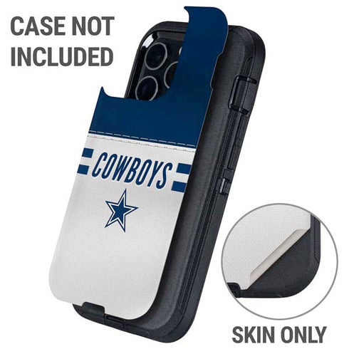 NFL Dallas Cowboys White Striped Otterbox Defender iPhone Skin