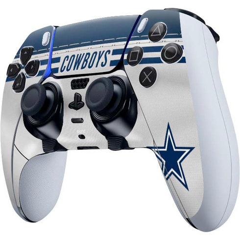 NFL Dallas Cowboys White Striped PS5 DualSense Edge Pro Controller Skin