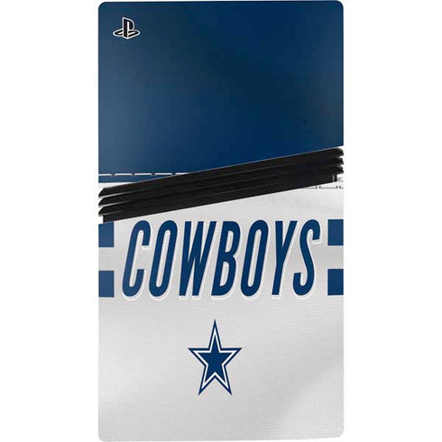 NFL Dallas Cowboys White Striped PS5 Pro Console Skin